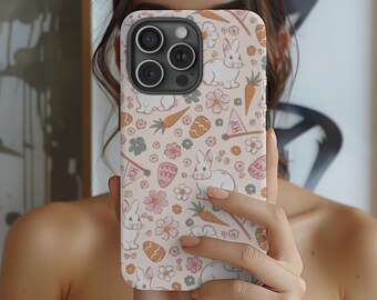 Trendy Easter Phone Case, Boho Rabbit Phone Case, Easter Bunny Case for Iphone, Preppy Easter Cell Phone Case, Cute Bunny Iphone Case