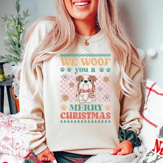 Christmas bulldog sweater outlet