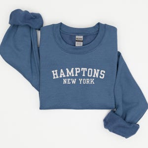 Embroidered Hamptons New York Crewneck, Hamptons Bachelorette Sweatshirt, Embroidered Hamptons Aesthetic, Preppy Embroidered Hamptons Shirt