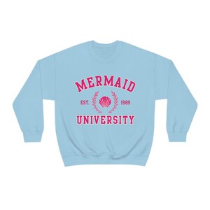 Felpa Sirena University, Felpa con cappuccio Sirena, Camicia Era Sirena, Camicia Sirenacore, Felpa Estetica da Spiaggia, Camicia Estetica Sirena immagine 4