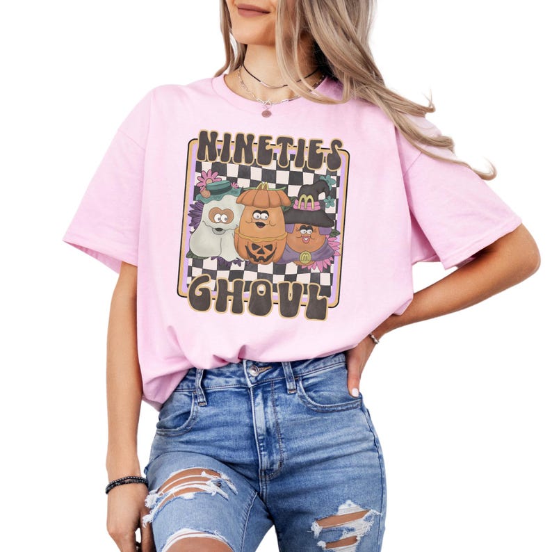 Nineties Ghoul Halloween Nugget Shirt, Retro Y2K Halloween Shirt, Nostalgia Halloween, Let's Go Ghouls, Girly Halloween, 90s Halloween image 4