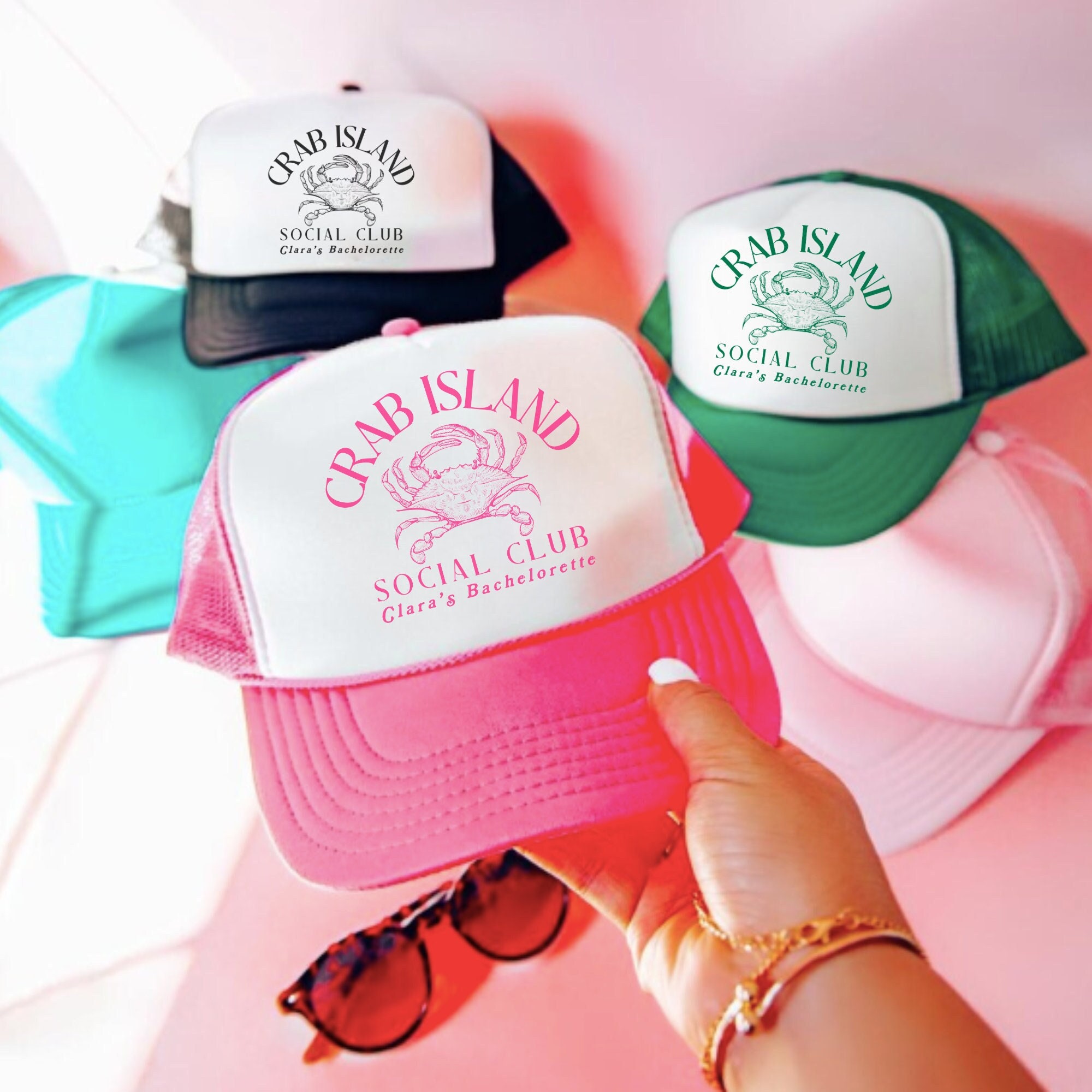 NWT Dunkin\' x Cape Cod Beach Crab Novelty Baseball Hat Cap White Pink Summer Heard you wanted the merch now ? Our Fourth of July summer  main image 4