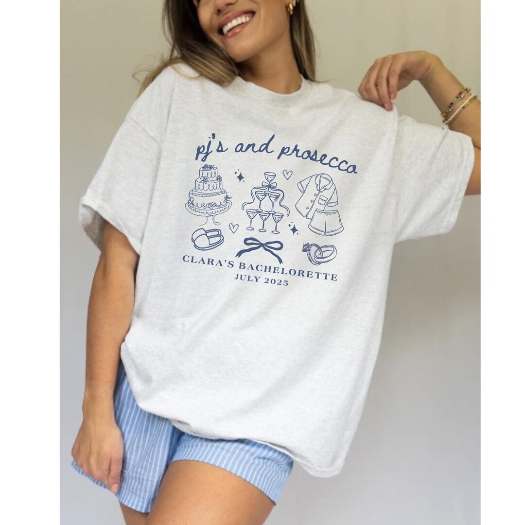 Pjs and Prosecco Bachelorette Shirts, Pajamas and Prosecco Shirts, Pj's ...