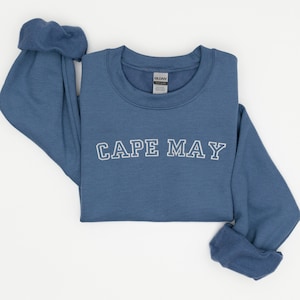 Sweat brodé Cape May New Jersey, col rond brodé Cape May, sweat à capuche Cape May, cadeau Cape May, sweat Cape May, Cape May NJ