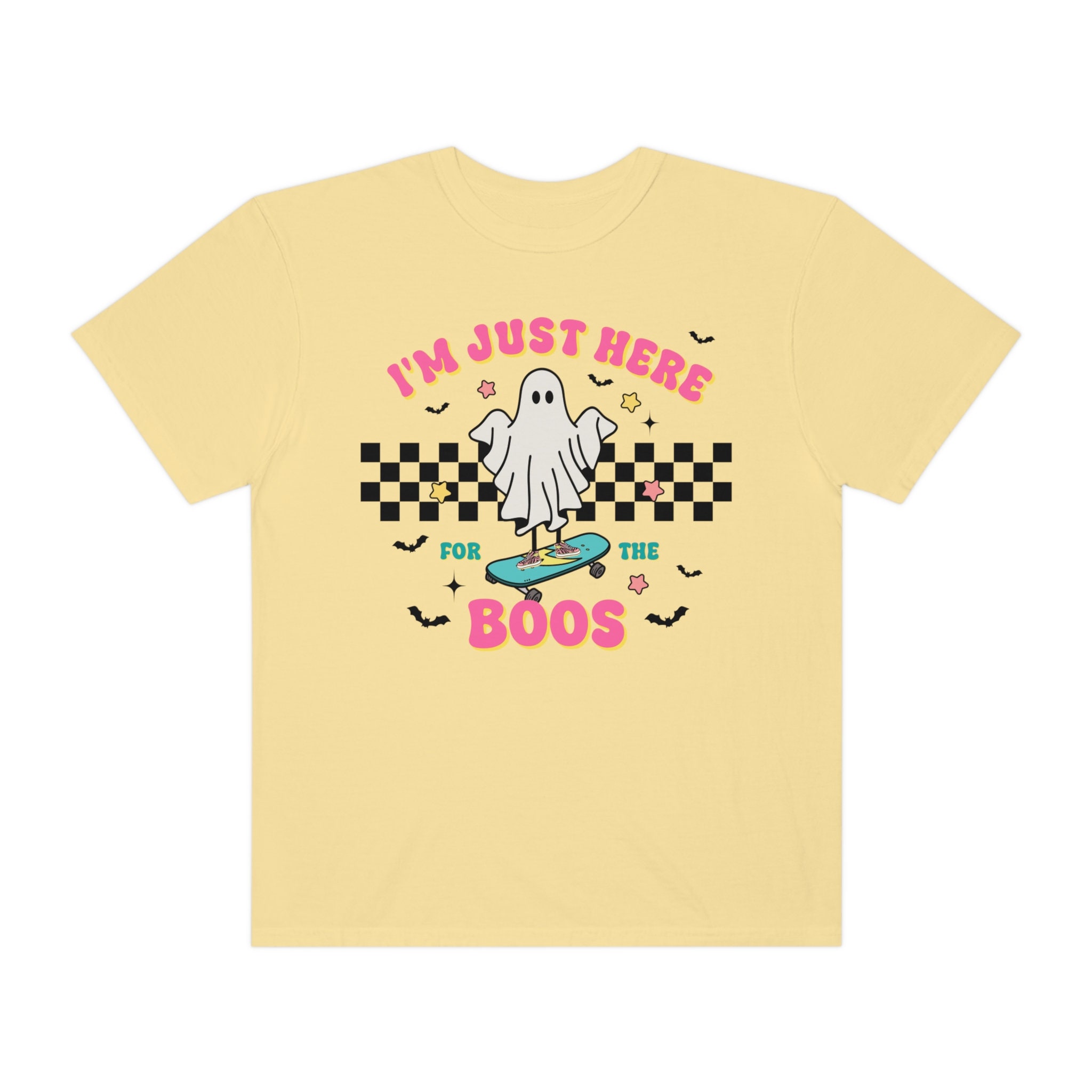 Discover  Checkered Halloween Ghost Shirt Here for the Boos Oversized  Shirt Preppy Halloween Shirt Trendy Oversized