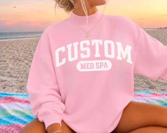 Custom Med Spa Mockneck,  Personalized Med Spa Aesthetics Mockneck, Med Spa Owner Gift, Injector Mockneck, Custom Botox Mockneck