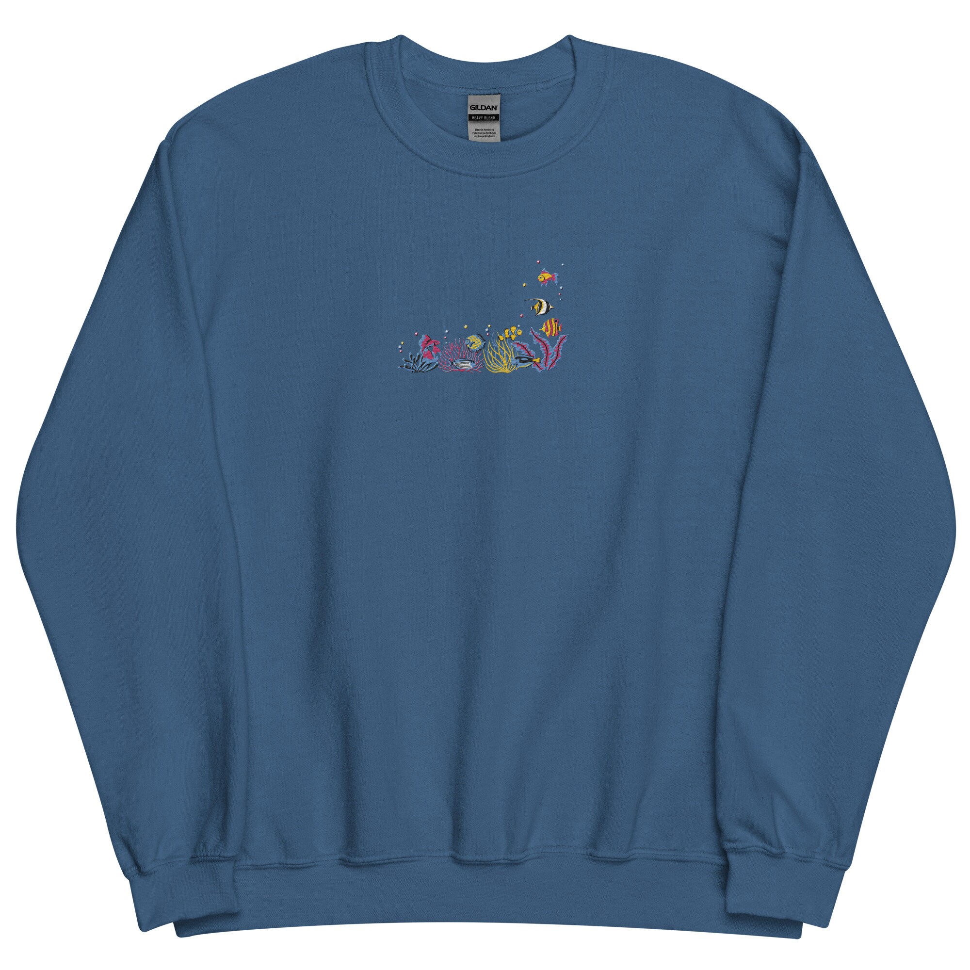 Embroidered Ocean Sweatshirt, Embroidered Coral Reef