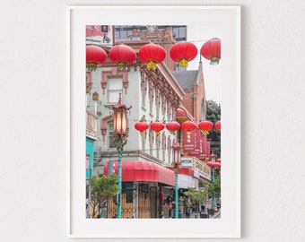 San Francisco Chinatown Photo, Chinese Lanterns, Grant Ave, California Decor, Travel Photography