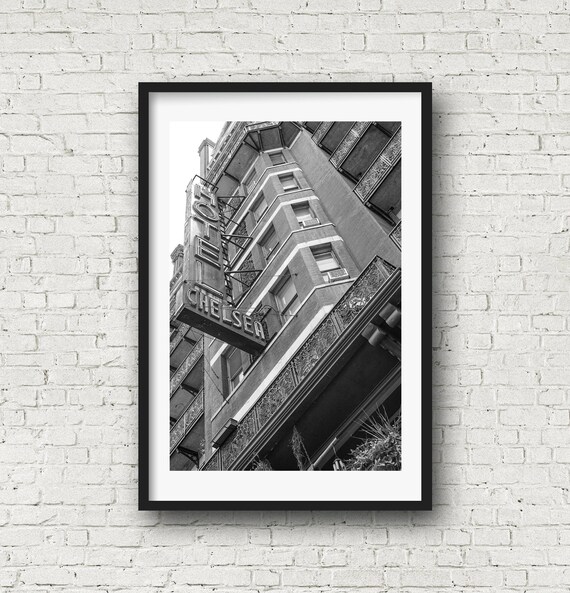 Chelsea Hotel Print, Black and White, Wall Art, Chelsea NYC, New