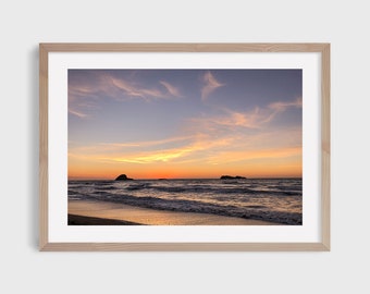 Beach Sunset, California Coast, Beach Photography, Sunset Beach Print, Coastal Living Room Decor, Trinidad State Beach, Pacific