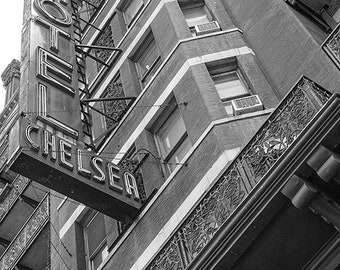 Chelsea Hotel Print, Black and White, Wall Art, Chelsea NYC, New York Photography