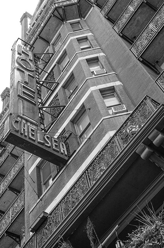 Chelsea Hotel Print, Black and White, Wall Art, Chelsea NYC, New