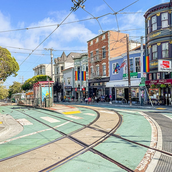 Castro Street, Trolley Car Station, San Francisco Photography, F Market St Car Turnaround