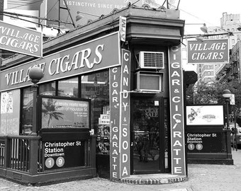 Village Cigars, West Village, New York Print, Black and White Photography, Greenwich Village, NYC