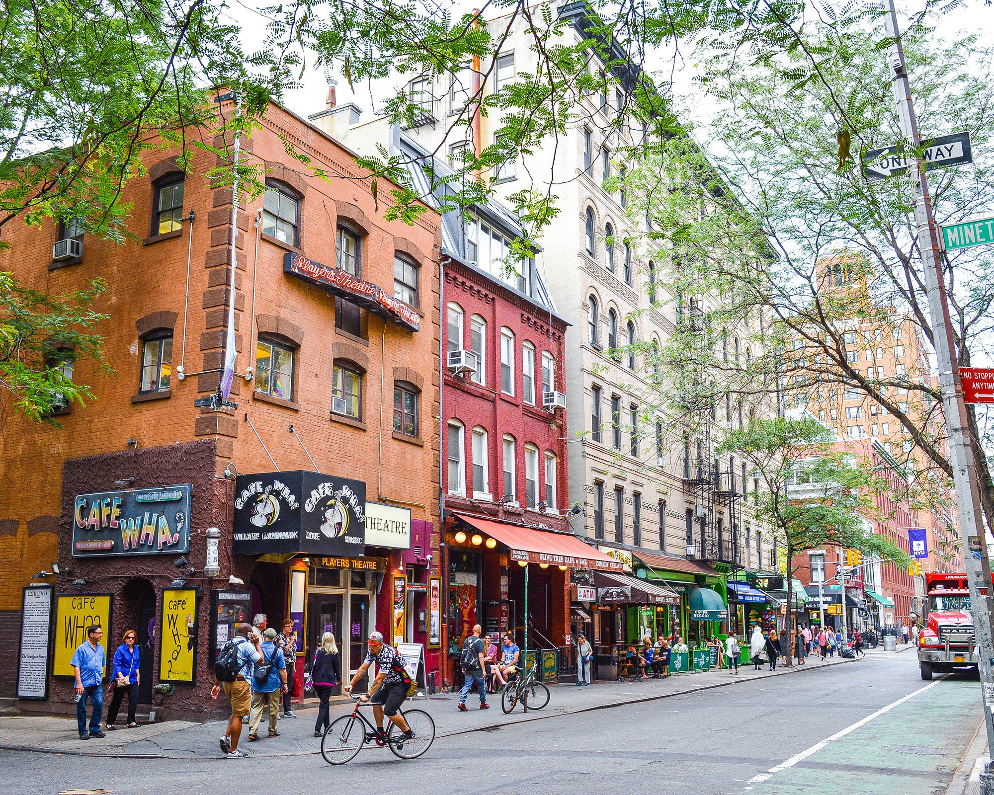 Macdougal Street and Minetta Lane, Greenwich Village Print, New