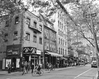 Macdougal Street and Minetta Lane, Greenwich Village, Black and White Print, New York Photography, West Village, Street Photography