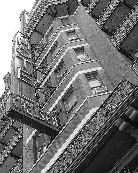 Chelsea Hotel Print, Black and White, Wall Art, Chelsea NYC, New