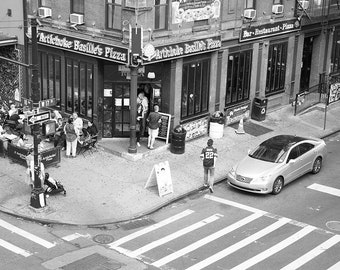 New York Photography, Chelsea NYC, Artichoke Basille's Pizza, Street Photography, High Line, Black and White, Urban Wall Art Decor