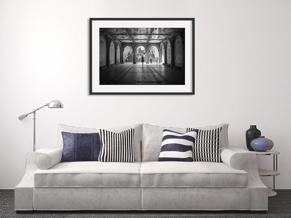 Bethesda Terrace Central Park New York City Wall Art Black - Etsy