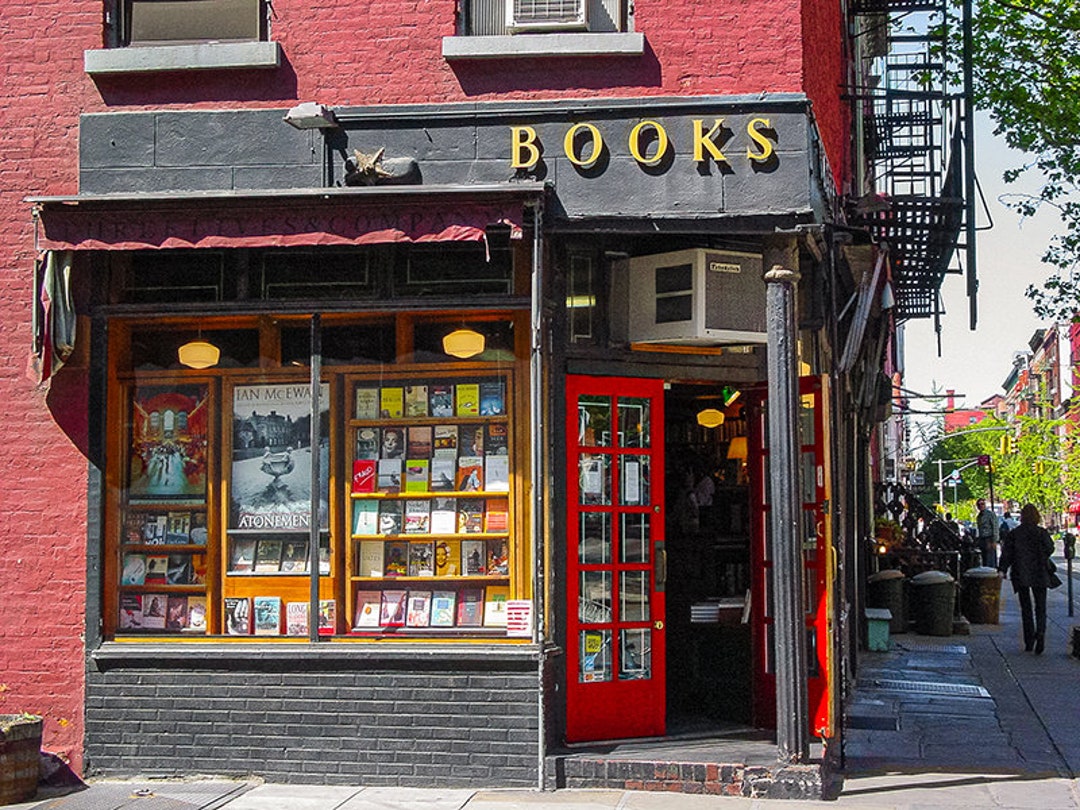 Bookstore Print Greenwich Village Corner Bookstore New York Etsy