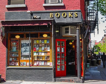 Bookstore Print, Greenwich Village, Corner Bookstore, New York Photography, Three Lives & Company Bookstore, Gift for Readers