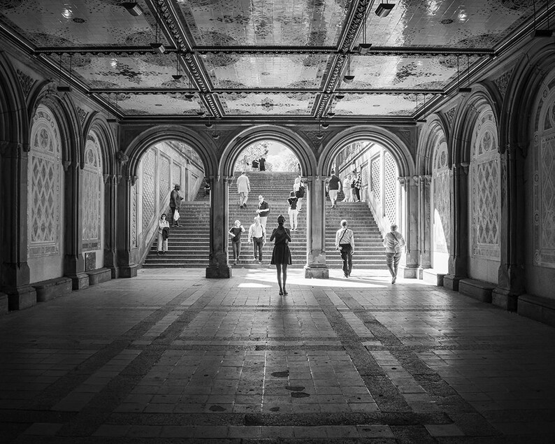 Bethesda Terrace Central Park New York City Wall Art Black - Etsy