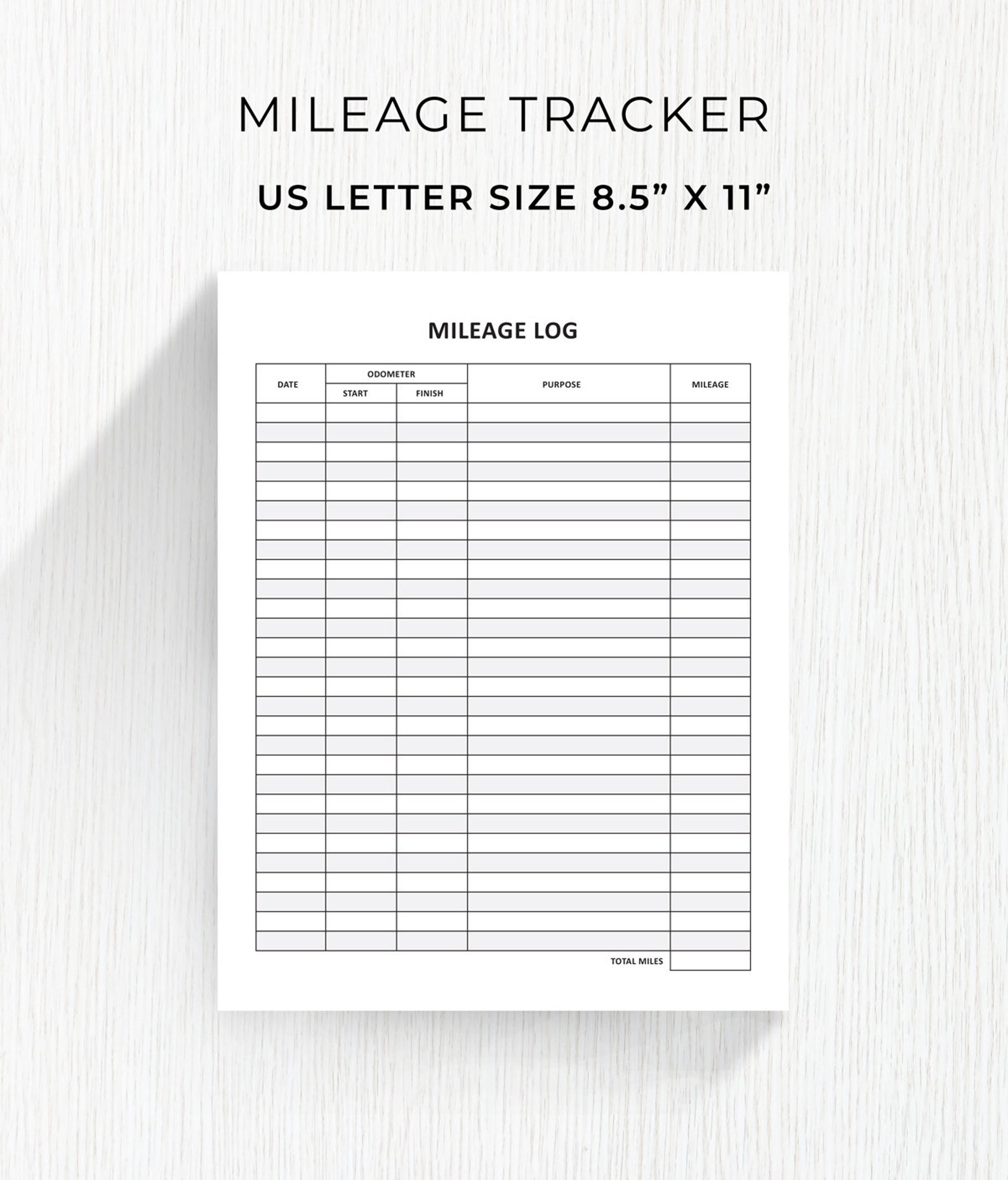 Editable Fillable Mileage Log. Mileage Tracker. Business Mileage. Miles ...