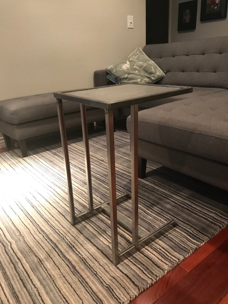 Modern Industrial C Table Side Table Night Stand Tv Tray Etsy