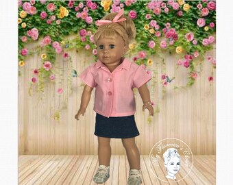 Pink Denim Skirt Set - Etsy