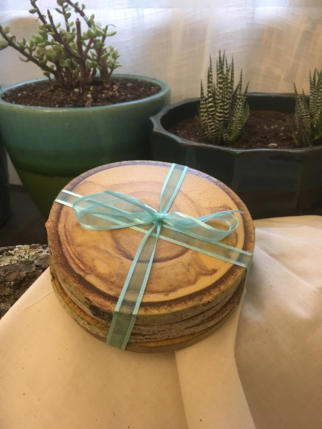 Birch Wood Coasters, 4 Piece Finished Etsy