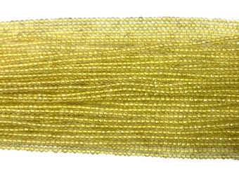 Lemon Quartz Untreated Gemstone Faceted Rondelle 2MM Beads -13 inches strands- Jewelry Making Supplies