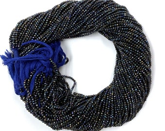 Natural Blue Mystic Spinel Small Size Faceted Round Beads Healing Energy Gemstone DIY Jewelry Making Design for Bracelet AAAAA Quality 2mm