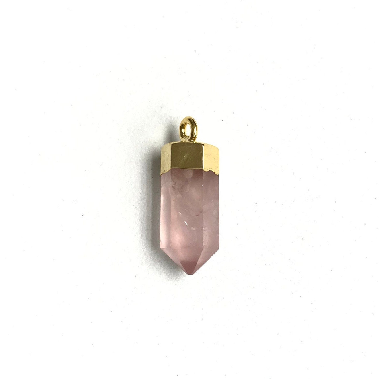 Crystal Quartz Spike Bullet Pencil Shape Electroplating Pendant