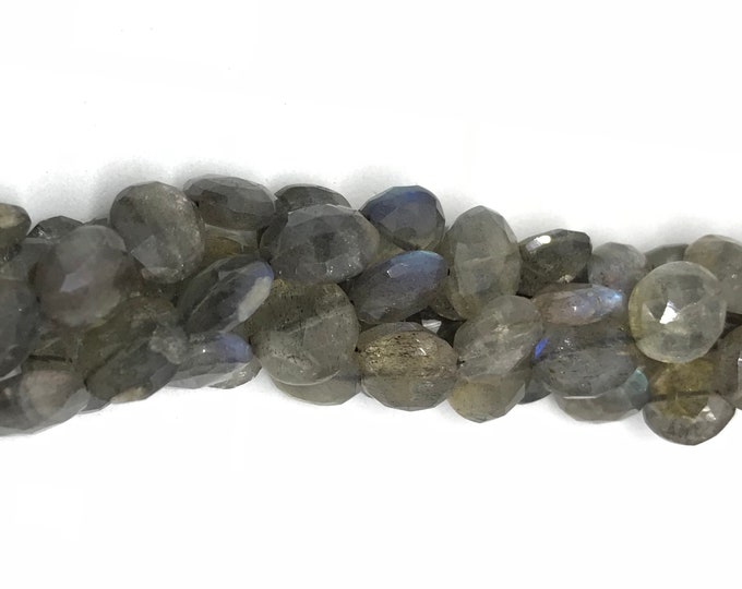 Labradorite Untreated Gemstone Faceted Coin shape 3-4mm Beads 13 inch strands- Jewelry Making Supplies
