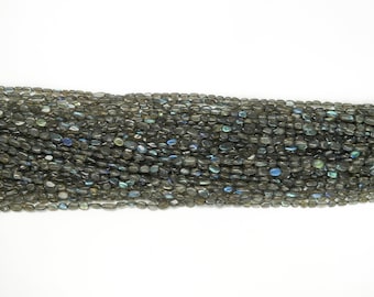 Labradorite Oval Smooth 4x6-6x8 Gemstone Beads 14”strand- Jewelry Making Supplies