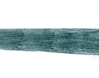 Genuine Natural Blue Zircon Faceted Rondelle Beads 2MM Gemstone Loose Beads Faceted Loose Gems - 13 inches strand- Jewelry Making Supplies