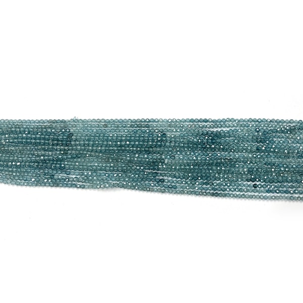 Genuine Natural Blue Zircon Faceted Rondelle Beads 2MM Gemstone Loose Beads Faceted Loose Gems - 13 inches strand- Jewelry Making Supplies
