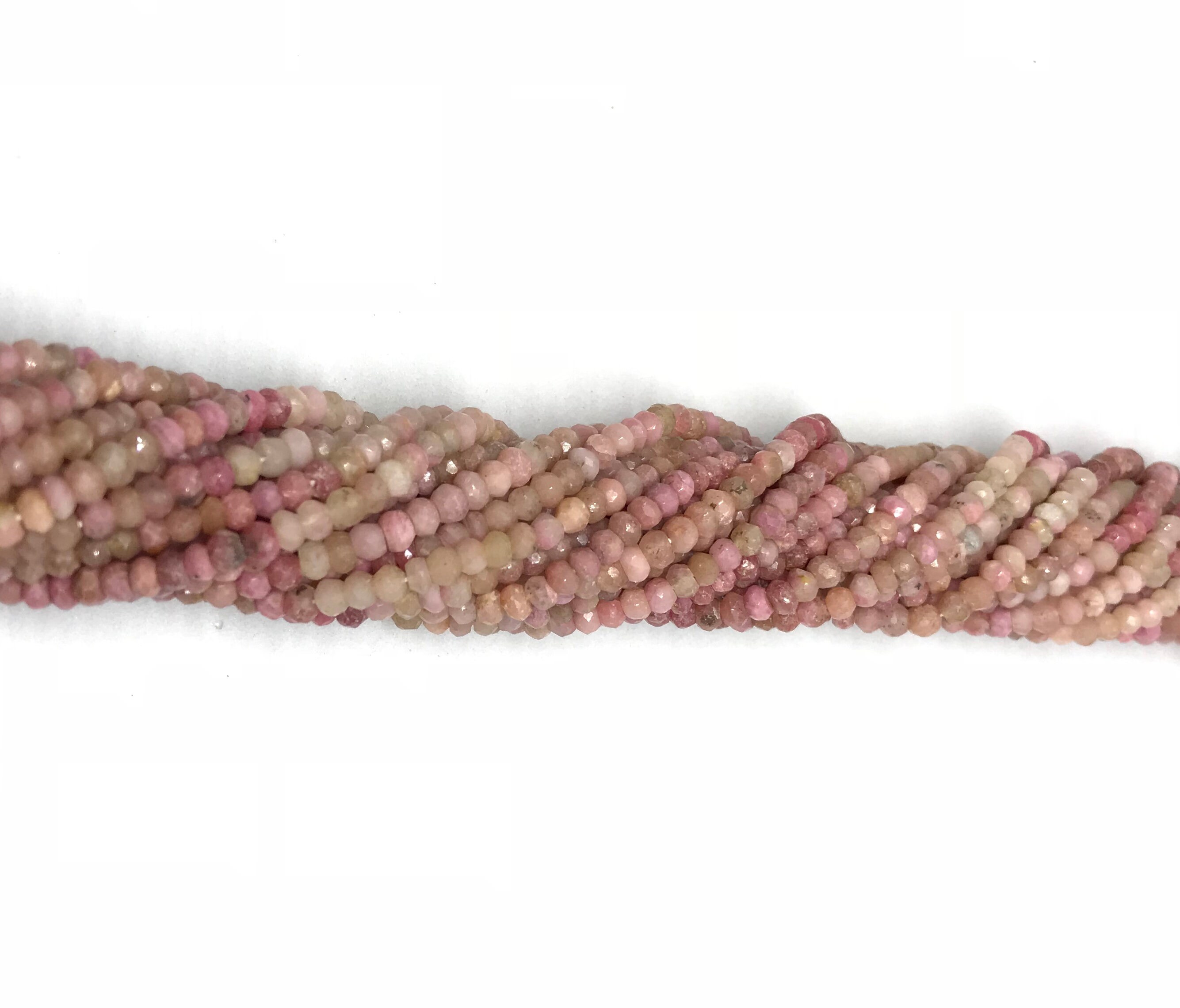3 mm Natural Rhodochrosite Faceted Round Rondelle Beads 33 cm Strand EB-63 
