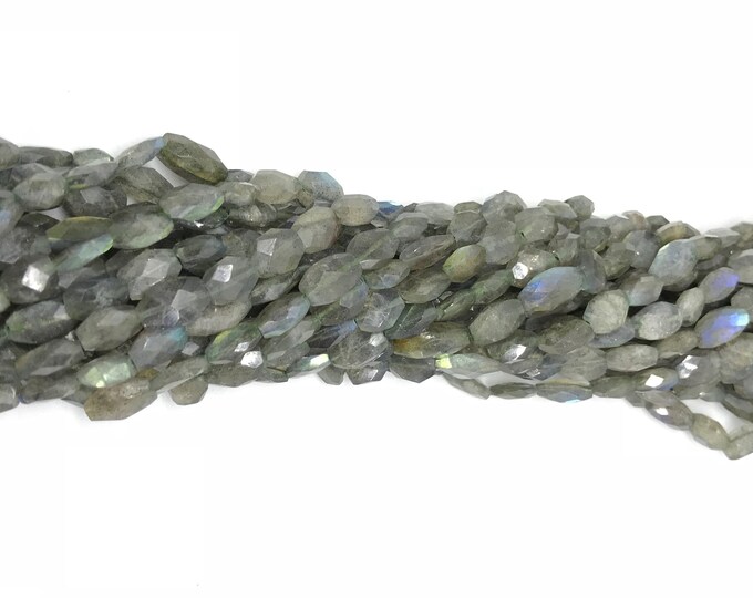 Labradorite Untreated Gemstone Faceted oval Beads 3-4MM 13 inch strands- Jewelry Making Supplies