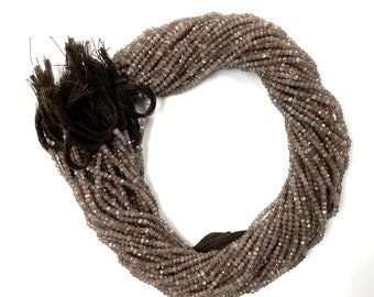 Chocolate Moonstone Untreated Gemstone Faceted Round Beads  2MM 13 inch strands- Jewelry Making Supplies