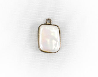 Freshwater Pearl Cushion Shape 12-16mm Oxidized polish Pendant Charm- Jewelry Making Supplies