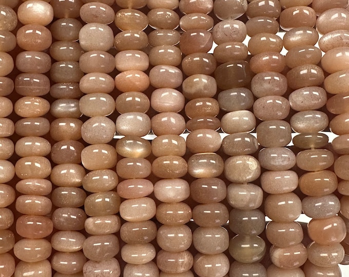 Natural Peach Moonstone 8mm Plain Elegant Peach Color AAA Quality Rondelle Beads jewelry making supplies of bracelets , necklaces and others
