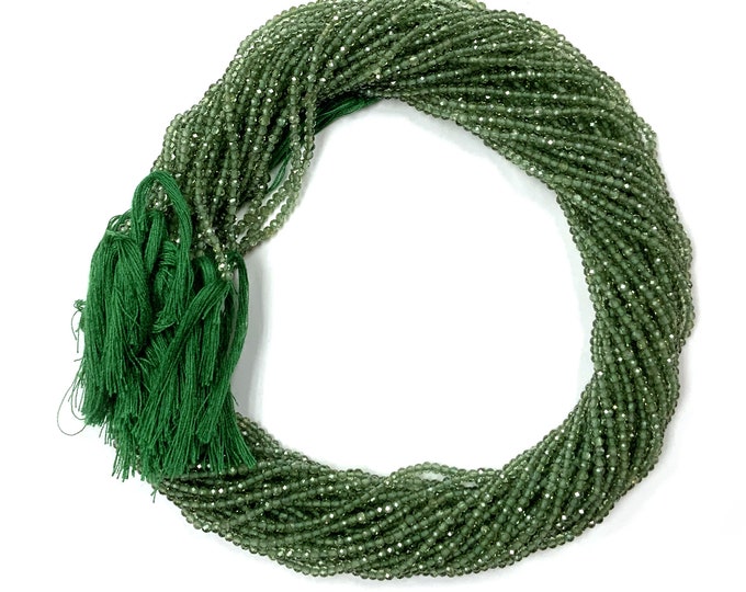 Natural Green Apatite Faceted Rondelle Beads AAA Quality Green Apatite Beads Green Apatite Rondelle Beads 2MM Apatite Beads 13"Strand