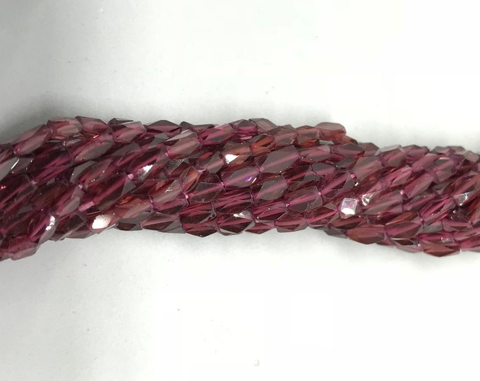 Garnet Untreated Gemstone Faceted cuboidal Beads 3-4MM 13 inch strands- Jewelry Making Supplies