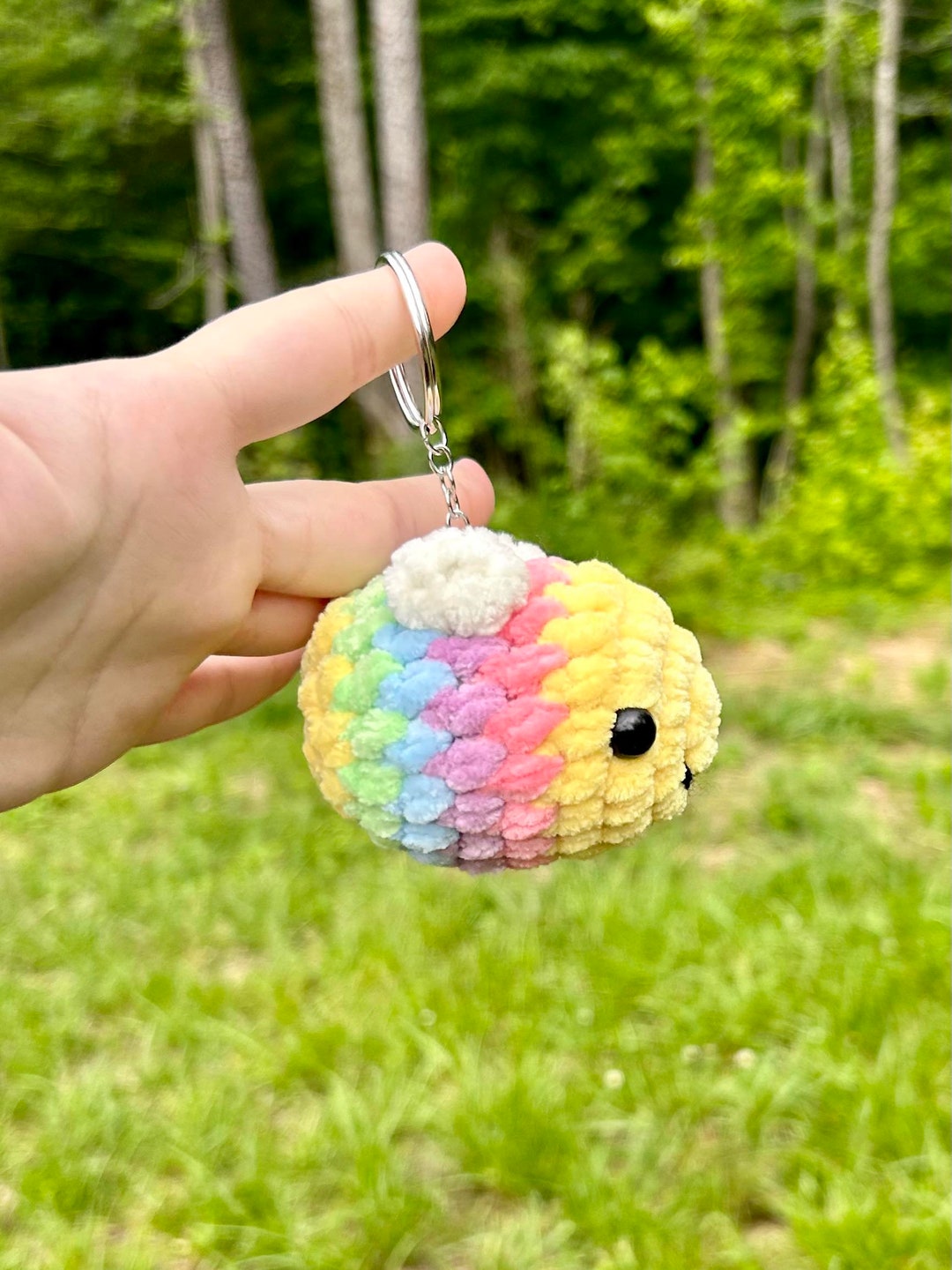 Rainbow Bee Plush (bee Keychain) Handmade Crochet Bee - Etsy