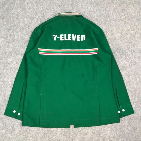 Vintage 7 Eleven Japan Uniform Work Jacket Green Embroidery