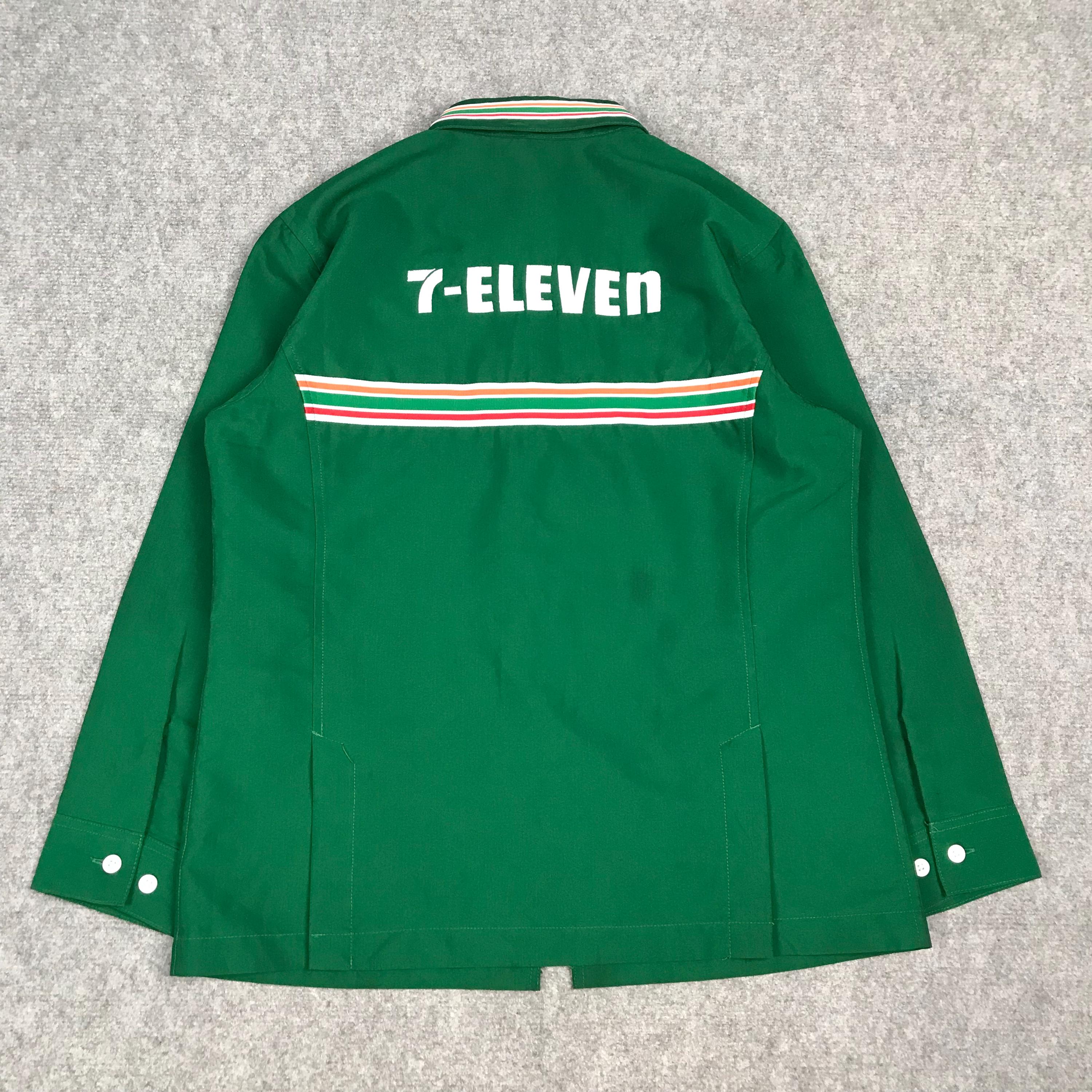 Vintage 7 Eleven Japan Uniform Work Jacket Green Embroidery