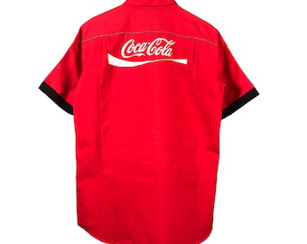 Vintage Coca Cola Uniform Japaners Arbeit Button Up Shirt Tshirt