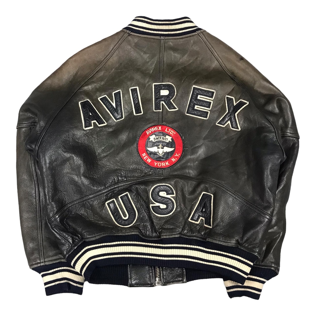 AVIREX American Classicsレザージャケット Vintage American Classic by Avirex Leather Bomber Jacket Big Logo