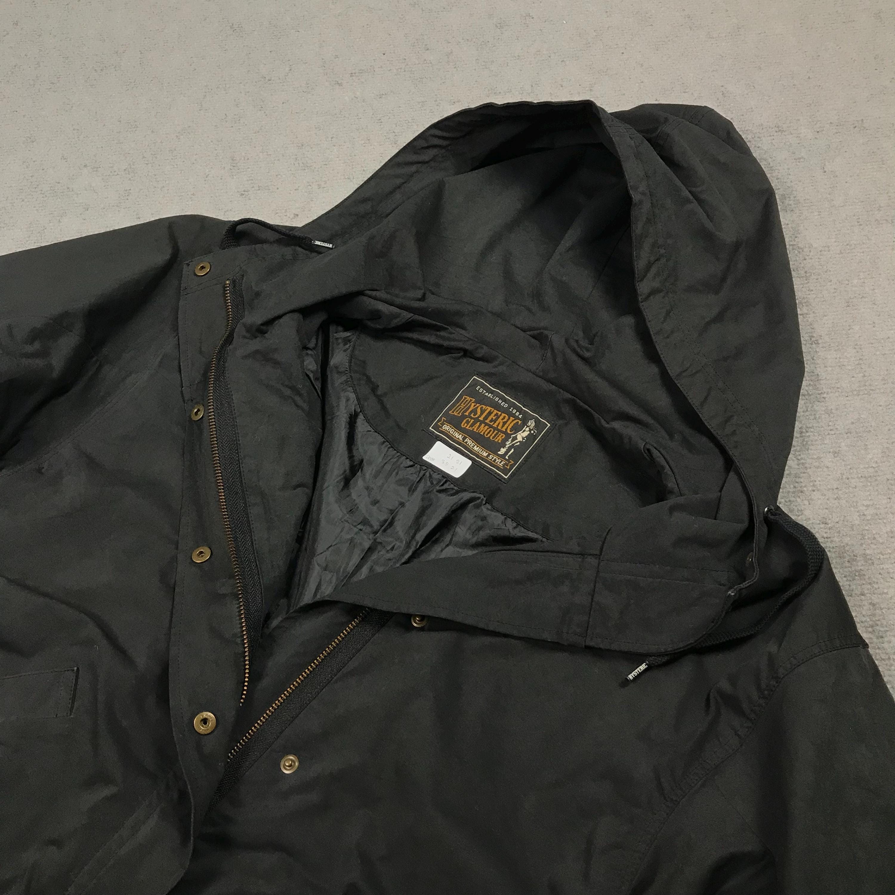 Vintage Hysteric Glamour Parkas Black Hoodies Jacket Fullzip